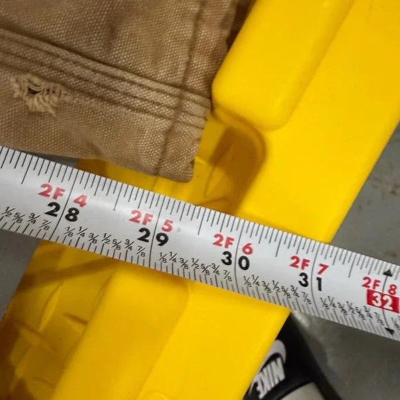 Carhartt Mens Tan Distressed Duck Canvas Carpenter Work Pants 38x30 Loose Fit - Picture 5 of 6